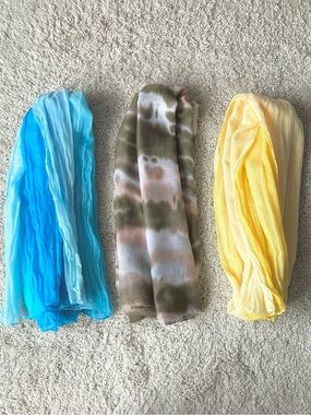 Bundle of Three Colorful Scarves